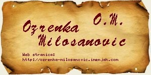 Ozrenka Milošanović vizit kartica